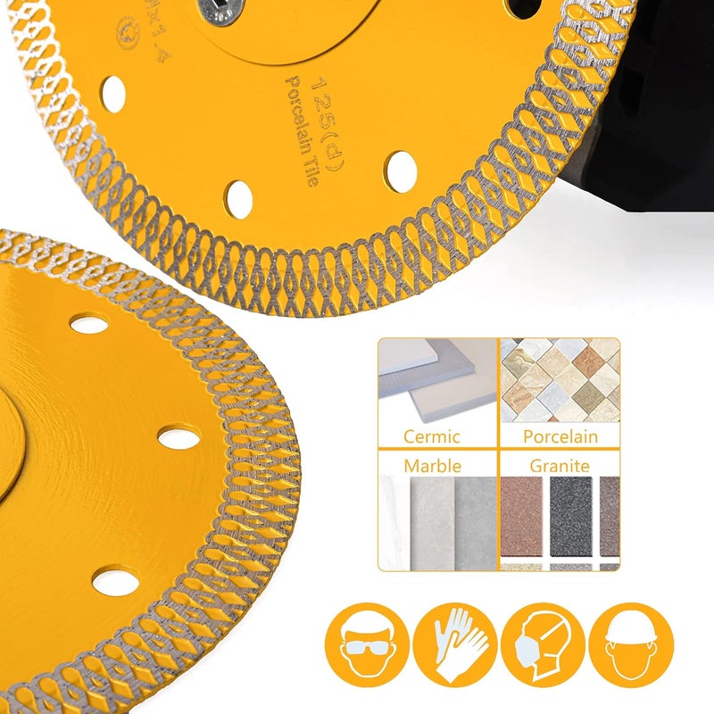 OSCEH 5" Diamond Blade Porcelain Tile Saw Blade with 5/8"-11 Flange for Granite Marble Tile Cutting - Image 5